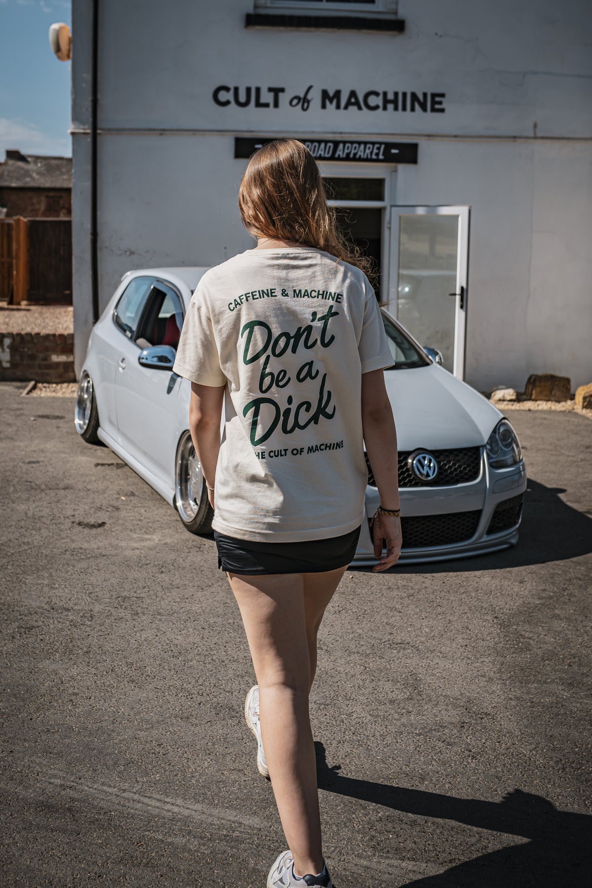 Don't Be A Dick. Tee. Green & Cream