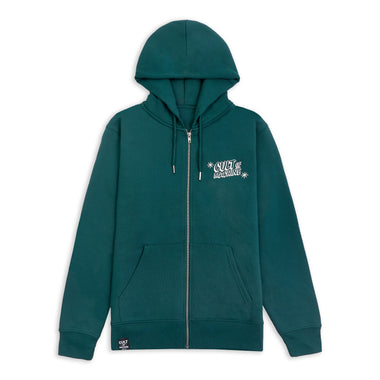 Chasing The Cult Of Machine. Zip up Hoody. Green