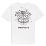 Cosworth X Cult of Machine. Tee. White