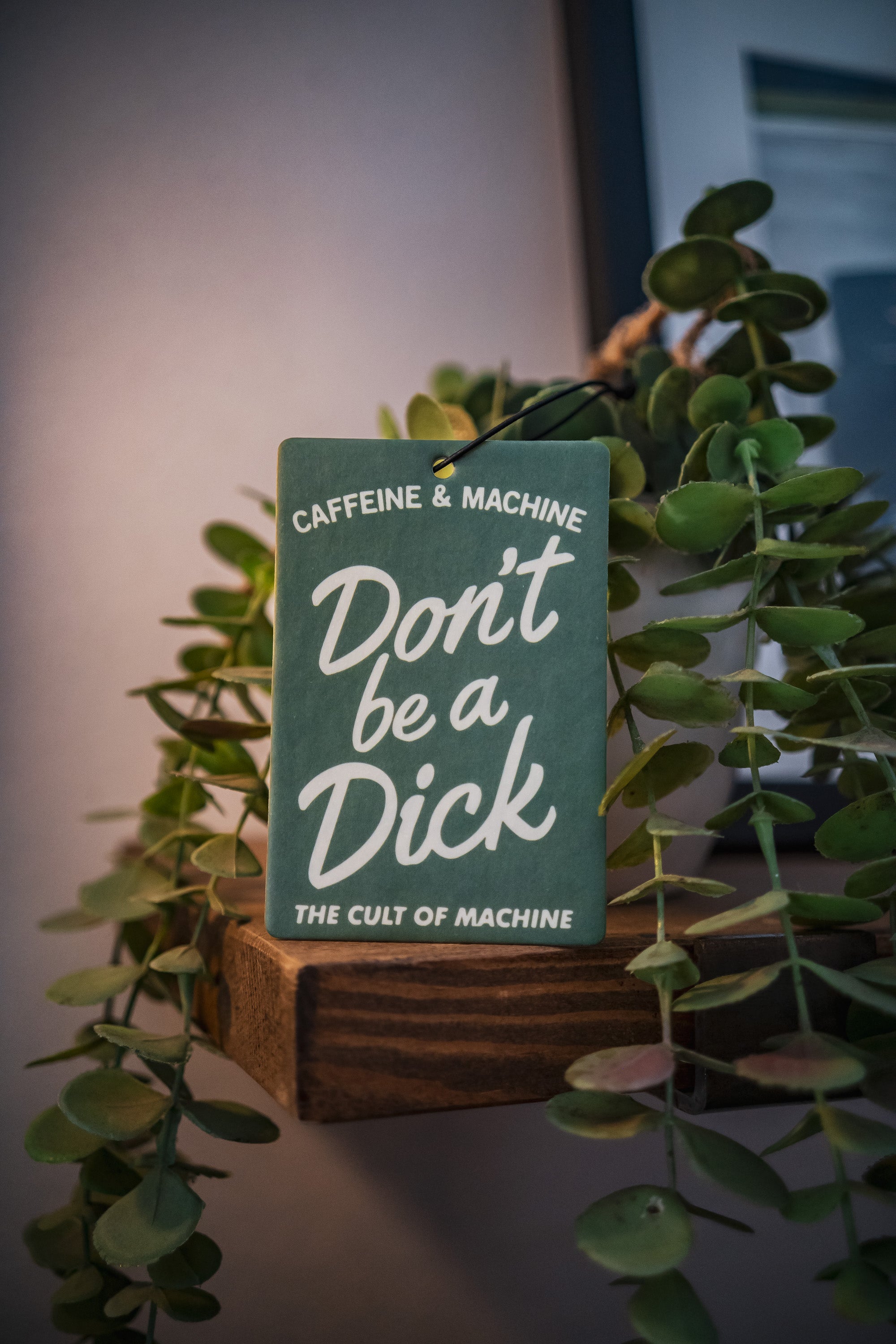 Don't Be A Dick. Air Freshener. Cream & Green.